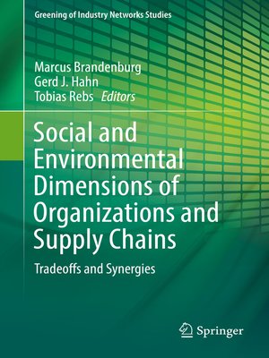 cover image of Social and Environmental Dimensions of Organizations and Supply Chains